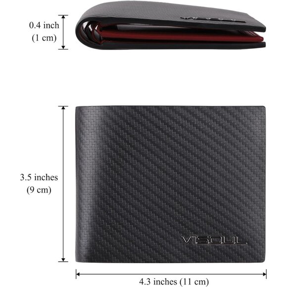 Men's Leather RFID Blocking Wallet Extra Capacity, Bifold Security Wallet - Picture 4 of 7